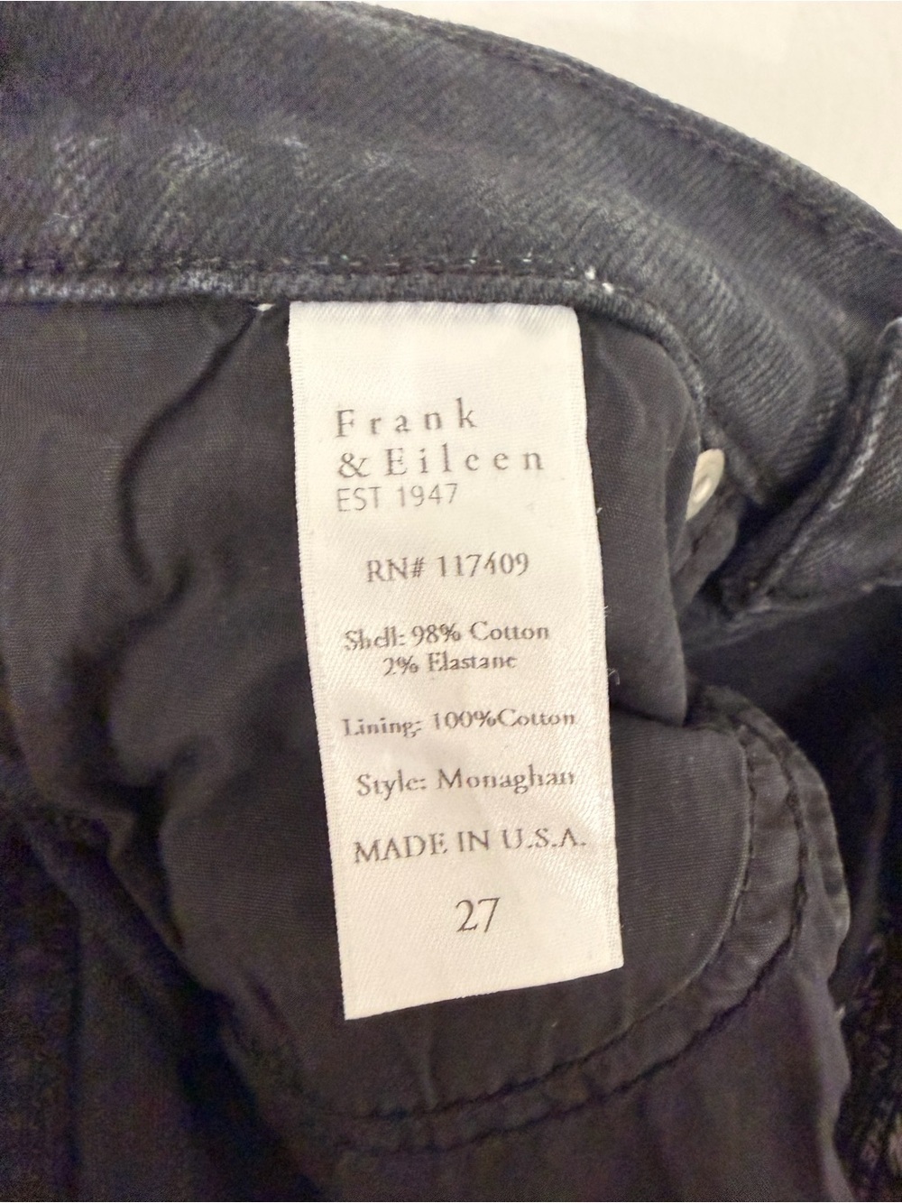 Frank & Eileen High-Rise Straight Crop Monaghan Mom Jeans in Washed Black - Picture 6 of 8